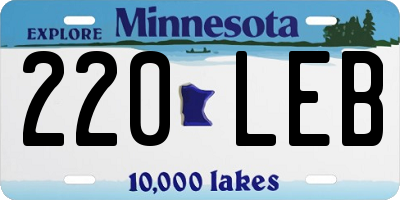 MN license plate 220LEB