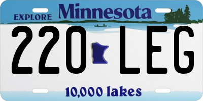 MN license plate 220LEG