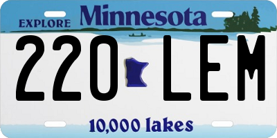 MN license plate 220LEM