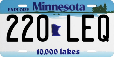 MN license plate 220LEQ