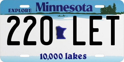 MN license plate 220LET