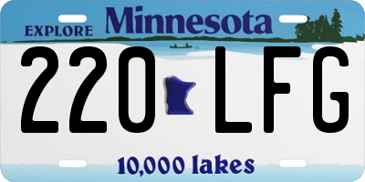 MN license plate 220LFG