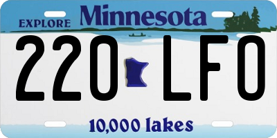 MN license plate 220LFO