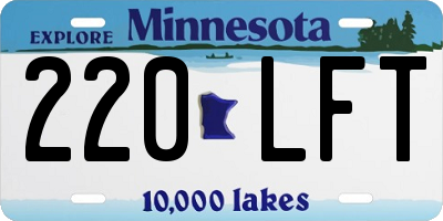 MN license plate 220LFT