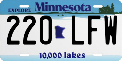 MN license plate 220LFW