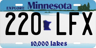 MN license plate 220LFX