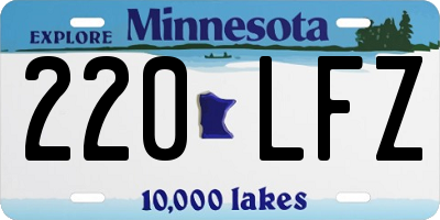MN license plate 220LFZ