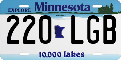 MN license plate 220LGB