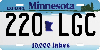 MN license plate 220LGC