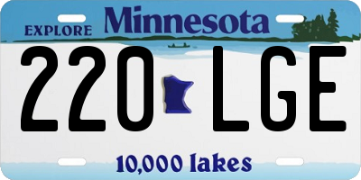 MN license plate 220LGE