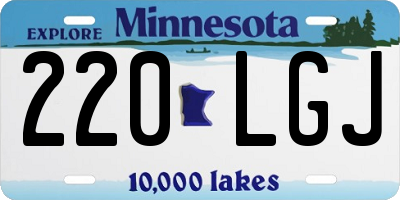 MN license plate 220LGJ
