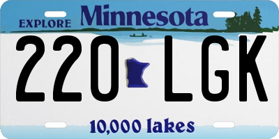 MN license plate 220LGK