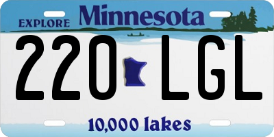 MN license plate 220LGL