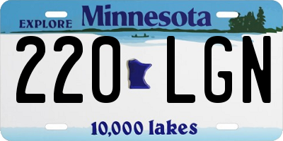 MN license plate 220LGN