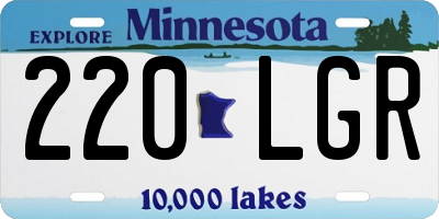 MN license plate 220LGR
