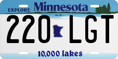 MN license plate 220LGT