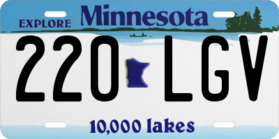 MN license plate 220LGV