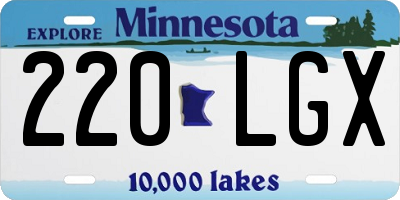 MN license plate 220LGX
