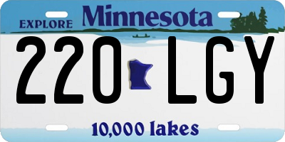 MN license plate 220LGY