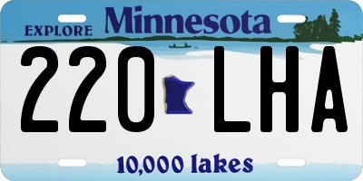 MN license plate 220LHA