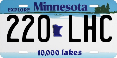 MN license plate 220LHC