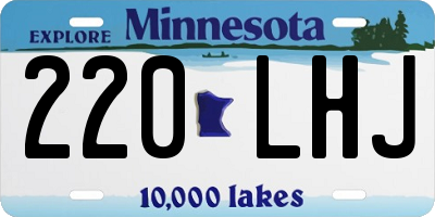 MN license plate 220LHJ