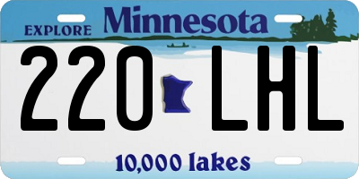 MN license plate 220LHL