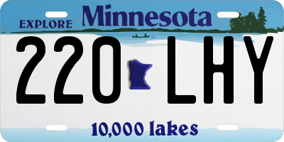 MN license plate 220LHY
