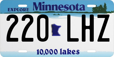 MN license plate 220LHZ