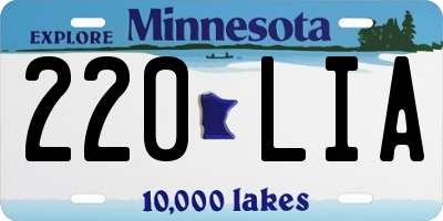 MN license plate 220LIA