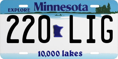 MN license plate 220LIG