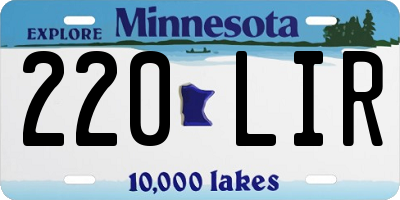 MN license plate 220LIR