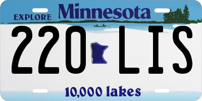 MN license plate 220LIS
