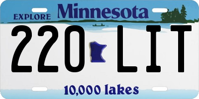 MN license plate 220LIT