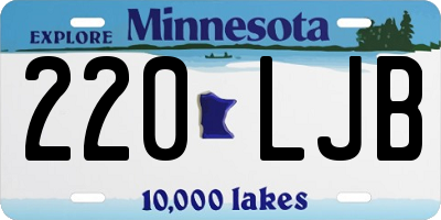 MN license plate 220LJB