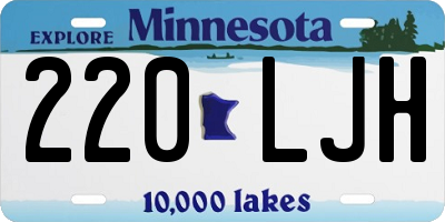 MN license plate 220LJH