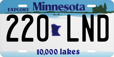 MN license plate 220LND