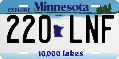 MN license plate 220LNF