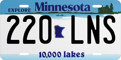 MN license plate 220LNS
