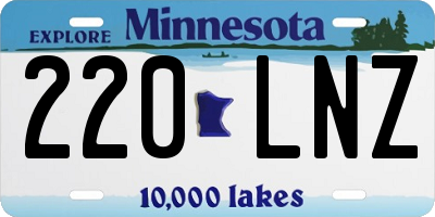 MN license plate 220LNZ