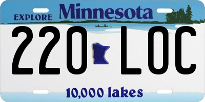 MN license plate 220LOC