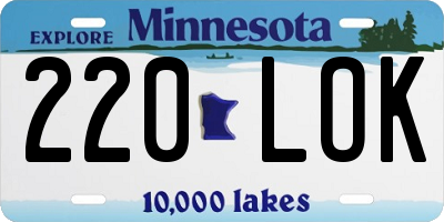 MN license plate 220LOK