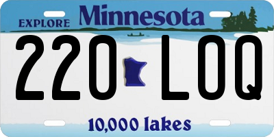 MN license plate 220LOQ