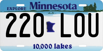 MN license plate 220LOU