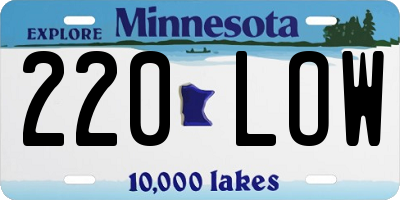 MN license plate 220LOW