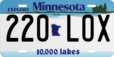 MN license plate 220LOX