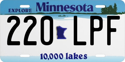 MN license plate 220LPF