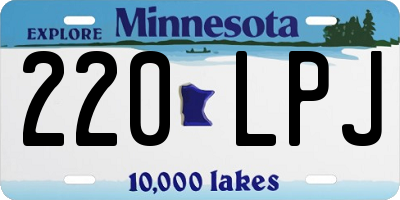MN license plate 220LPJ