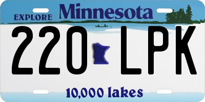 MN license plate 220LPK