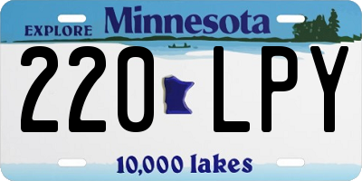 MN license plate 220LPY